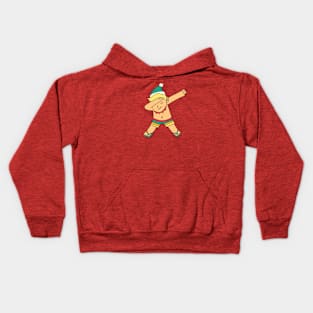 Cute Dabbing Christmas Elf Cartoon Kids Hoodie